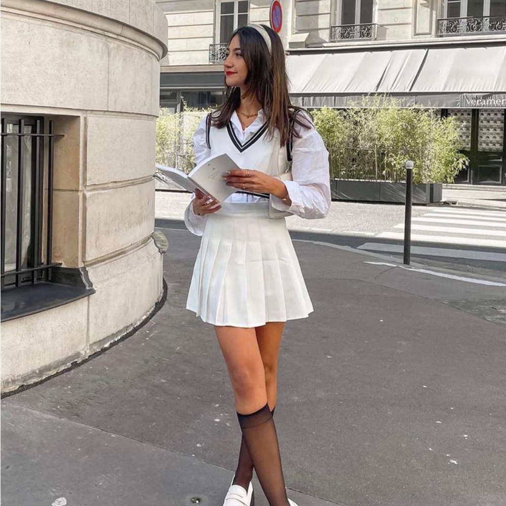 Go with the Flow Skater Skirt with Shorts (Skort) White